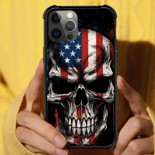 Vista 41 de Funda compatible con iPhone 8, a prueba de golpes, antiarañazos, bandera de ciervos de cola blanca de grano de madera estadounidense