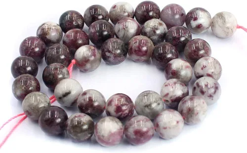 Vista 6 de Jewelry Making Natural 4, 6, 8, 10, 0.472 pulgadas, redonda, ciruela, turmalina, piedras preciosas sueltas, espaciador, cuentas para manualidades