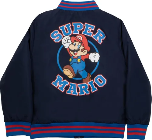 Vista 2 de Nintendo Super Mario Bros - Chaqueta de bombardero para niños, chaqueta universitaria con cremallera para niños y niños pequeños