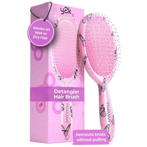 Vista 19 de Framar Cepillo desenredante para cabello rizado – Cepillos para el cabello para mujeres, desenredante húmedo, cepillo para cabello húmedo