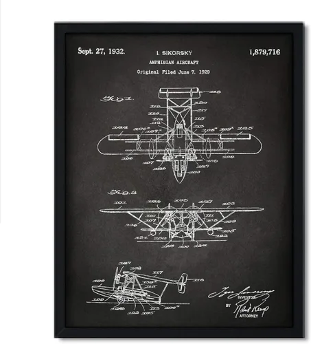 Vista 65 de Andaz Press Póster de decoración de pared con estampado de patente de pizarra, 8.5 x 11 pulgadas, aviones, trenes, automóviles, póster de patente