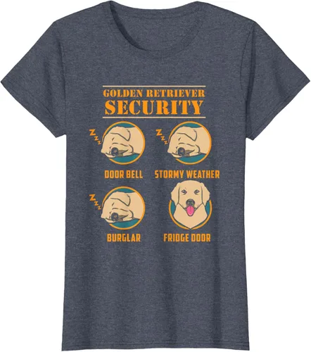 Vista 58 de Camisa Golden Retriever de seguridad Golden Retriever para perro divertido, Negro, S