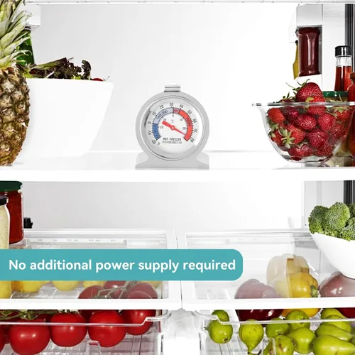 Vista 2 de Termómetro para refrigerador, termómetro de nevera de acero inoxidable para horno/parrilla, termómetro para congelador, medidor de temperatura