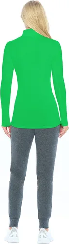 Vista 3 de Natural Uniforms Camiseta de manga larga con cuello alto falso para mujer
