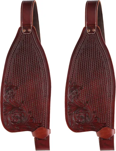 Vista 3 de CHALLENGER Horse Western Leather Replacement Saddle Fenders Pair 52FenderV