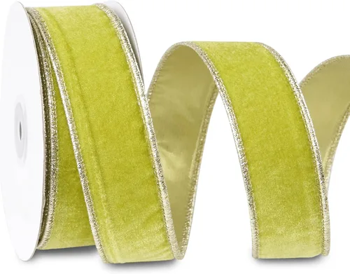 Vista 20 de Cinta metálica de terciopelo negro y dorado, 2.5 pulgadas x 10