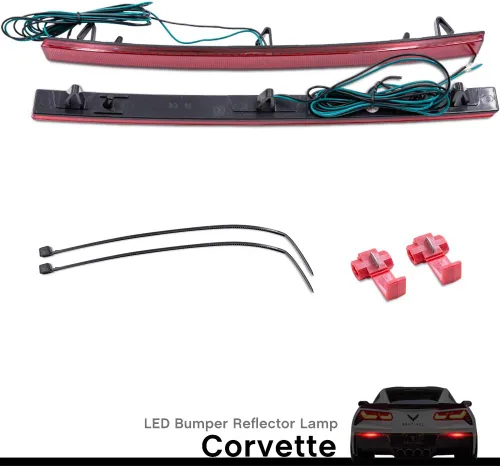 Vista 2 de Corvette C7 Luces Reflectoras LED de Parachoques para Chevy Corvette C7 2014-2019 Lámparas de Señal de Giro Traseras LED Rojas Lámparas de Freno