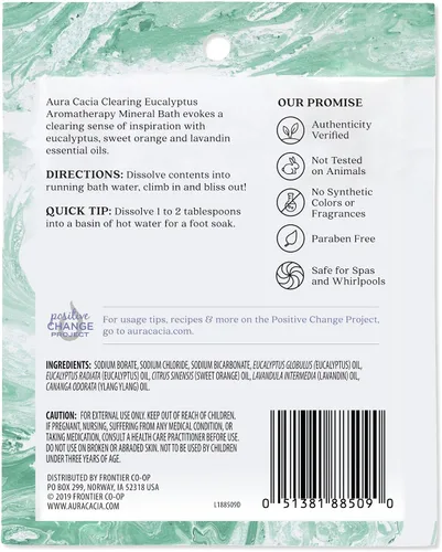Vista 2 de Aura Cacia Clearing Eucalyptus Aromatherapy Mineral Bath Paquete de 2.5 onzas