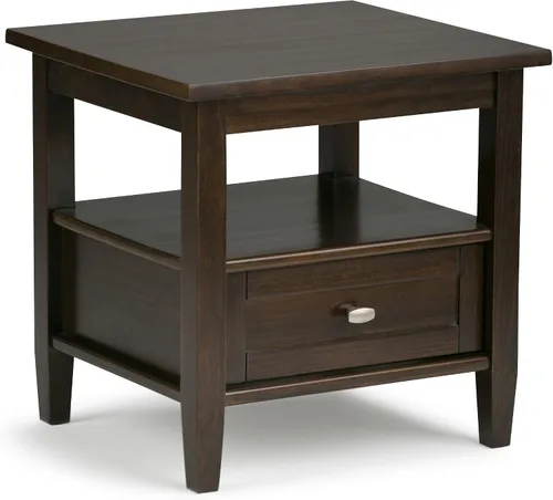 Vista 41 de SIMPLIHOME - Mesa lateral estrecha rectangular Warm Shaker, de madera maciza, de 14 pulgadas de ancho, estilo transicional, color negro, para sala