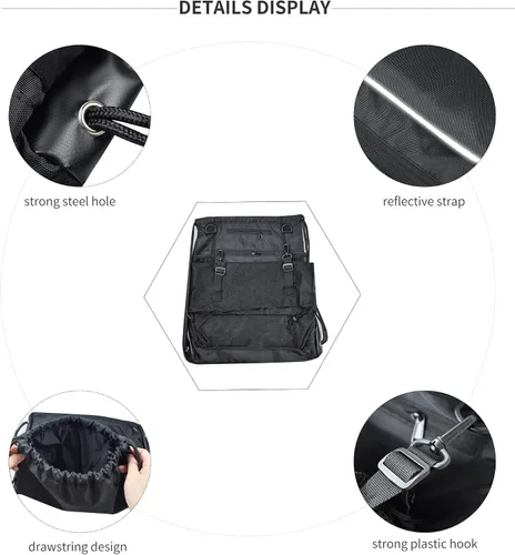 Vista 4 de Mochila para casco de motocicleta con red de carga grande, bolsa compacta de almacenamiento ligero Bolsa de cola