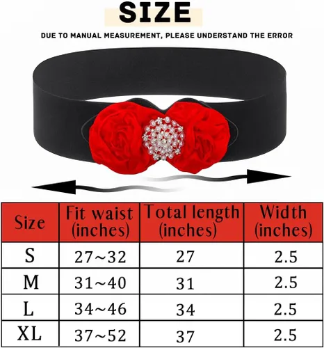 Vista 5 de Cinturón elástico ancho de flores para mujer, cintura elástica de perlas blancas, cintura elástica, accesorios de joyería para niñas