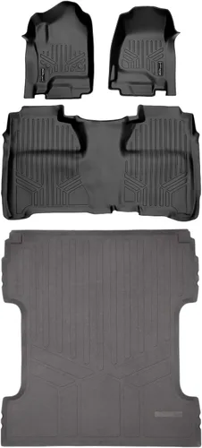 Vista 24 de SMARTLINER Juego de tapetes de piso de recubrimiento, de 2 filas, para Chevrolet Silverado 1500 2007-2013