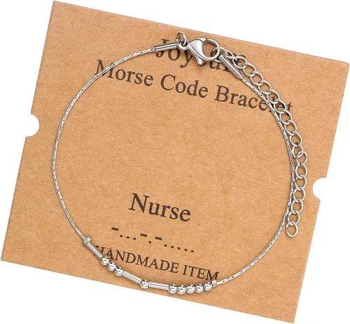 Vista 87 de JoycuFF Pulseras inspiradoras de código morse para mujeres, cuentas de plata, joyería con mantra de motivación, regalos para ella