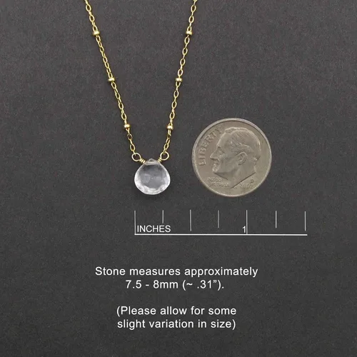 Vista 27 de Collar con colgante de piedra natal con piedra preciosa genuina, relleno de oro de 14 quilates, 18 pulgadas