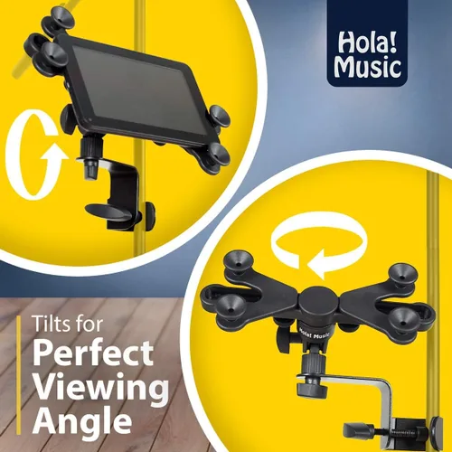 Vista 5 de ¡Hola! HM-MTH, soporte para tableta, micrófono y celular, para aparatos con pantallas de 6 a 15 pulgadas