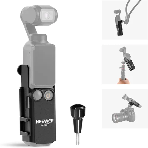 Vista 15 de NEEWER Pocket 3 Jaula, Plataforma de Grabación de Video para Cámara Gimbal de Aleación de Aluminio con Adaptador Incorporado de Accesorios de Cámara