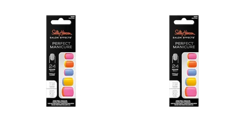Vista 8 de Sally Hansen Salon Effects® Manicura Perfecta, Block Party, Uñas Postizas, Forma Cuadrada, Lengüetas Adhesivas que No Dañan, Lima y Almohadilla