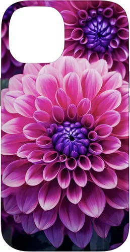 Vista 4 de Dahlia Flower Floral Nature Garden Funda con diseño granate rosa y morado para iPhone 16