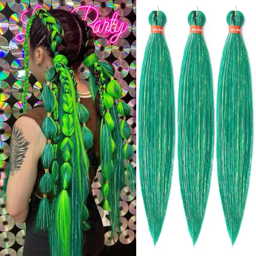 Vista 56 de Cabello trenzado preestirado ombré, extensiones de cabello trenzado sedoso, sin picazón, trenzas de cabello trenzado de ganchillo con textura Yaki