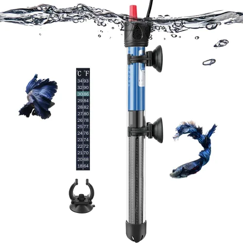 Vista 8 de FEDOUR Calentador sumergible de acuario de 50 W, 100 W, 300 W, calentador de agua de vidrio ajustable para tanque de peces y tortugas de 5 a 70