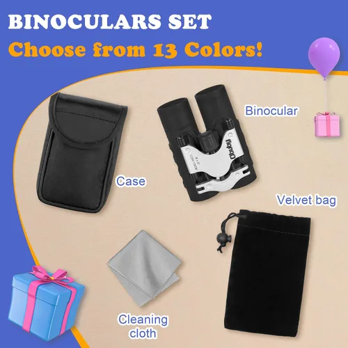 Vista 8 de Binoculares reales para niños. Regalos para niños de 3 a 12 años. Niños o niñas. Binoculares compactos de juguete de 8x21 con óptica de alta