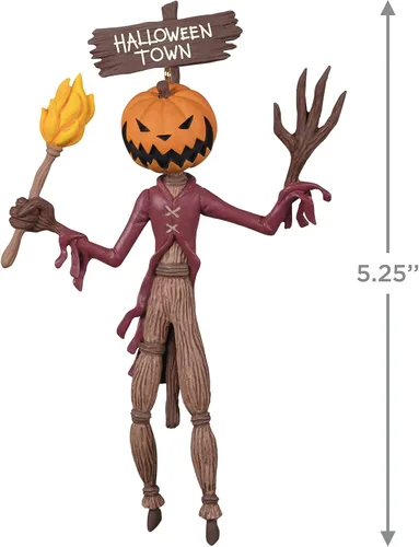 Vista 5 de Hallmark Keepsake Adorno de Navidad 2022, Disney Tim Burton, The Nightmare Before Christmas The Pumpkin King