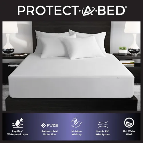 Vista 2 de Protect-A-Bed Essential - Protector de colchón tamaño individual, resistente a los ácaros, sin ruido y a los olores, 100% impermeable, lavable a