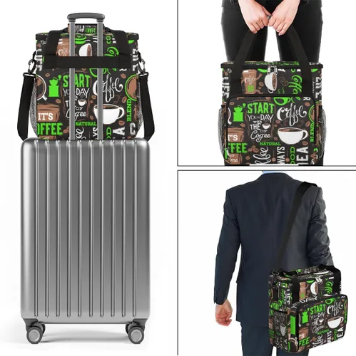 Vista 5 de Green Start Your Day - Bolsa de transporte para cafetera, bolsa de almacenamiento de viaje para cafetera, compatible con K-Mini o K-Mini Plus, b-7