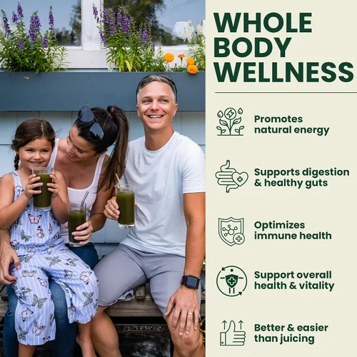 Vista 6 de OPTIVIDA Paquetes de polvo de frutas y verduras (30 días) - Más de 50 superalimentos en polvo de jugo verde y suplementos de verduras