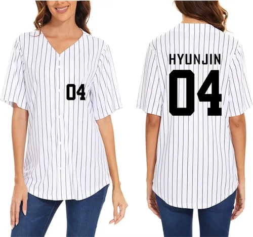 Vista 10 de DHSPKN Stray Kids Domin ATE Album Merch Rockstar 8th Baseball Shirt Felix Jisung Hyunjin Minho Bangchan Changbin Concerts Tee Unisex Tops