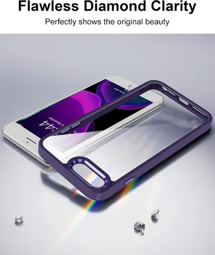 Vista 317 de HOOMIL Funda para iPhone 7 Plus/iPhone 8 Plus de 5.5 Pulgadas, sin amarillamiento, protección contra caídas, cubierta trasera dura transparente