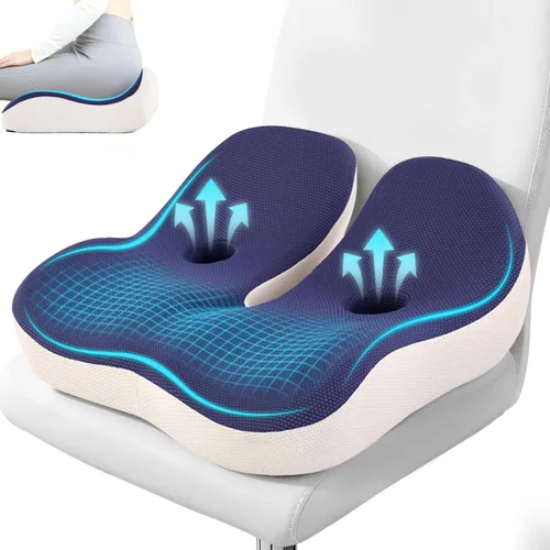 Vista 11 de Cojín de Asiento OVRST, Cojín de Memoria para Silla de Oficina, Diseño Ergonómico, Alivio de Ciática y Dolor por Sentarse por Largo Tiempo, Adecuado