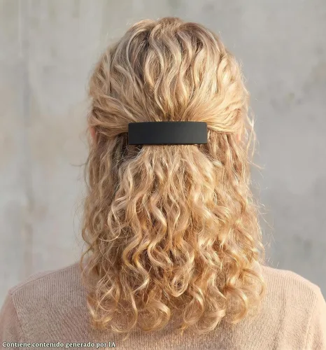 Vista 2 de 2 pasadores de pelo grandes para mujer, diseño francés retro, pasadores de pelo vintage elegantes para cabello fino y grueso