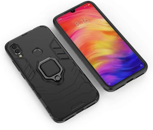 Vista 3 de LuluMain - Funda compatible con Xiaomi Redmi Note 7, Redmi Note7 Pro, soporte de agarre de anillo de metal a prueba de golpes