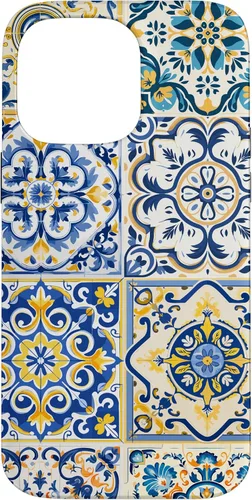 Vista 21 de Funda para iPhone 17 con diseño de azulejos mediterráneos sicilianos