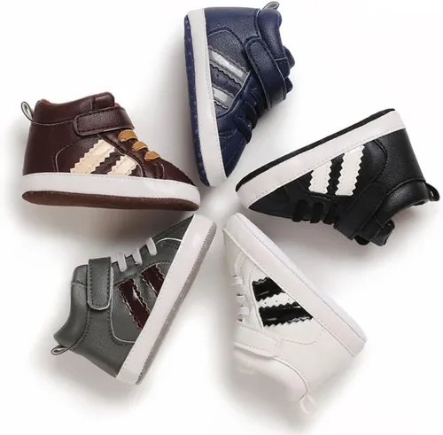 Vista 6 de Sekantrol - Zapatos para bebés recién nacidos, niños y niñas, suela de goma suave, primeros pasos, tenis de cuna, antideslizantes, deportivos