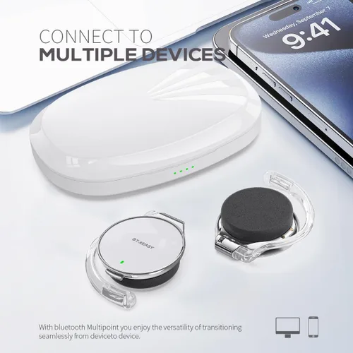 Vista 4 de Auriculares de oreja abierta inalámbricos 52 horas V5.4 sobre ganchos para Blanco