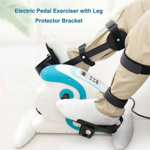 Vista 2 de Bicicleta estática motorizada/bicicleta para discapacitados y discapacitados - Ejercitador de pedal eléctrico Soporte Protector de piernas