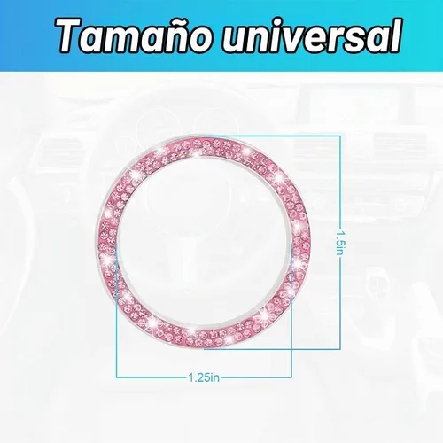 Vista 2 de Calcomanías de anillo de arranque de motor con diamantes de imitación de cristal, paquete de 2 unidades, cubierta / calcomanías para botón de Doble