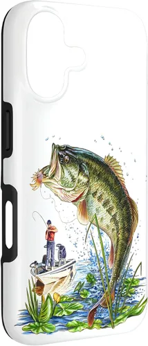 Vista 3 de Fishing Graphic Large Mouth Bass Fish - Fisherman Case for iPhone 17