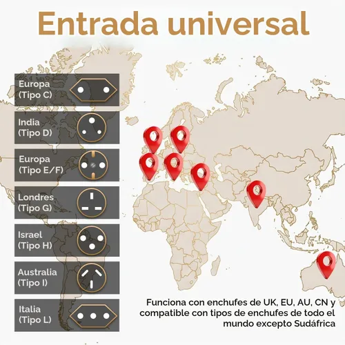 Vista 5 de Adaptador de viaje de Reino Unido a EE. UU., adaptador de enchufe de India a EE. UU., Adaptadores Unidapt para EE. UU., 2 unidades, convertidor