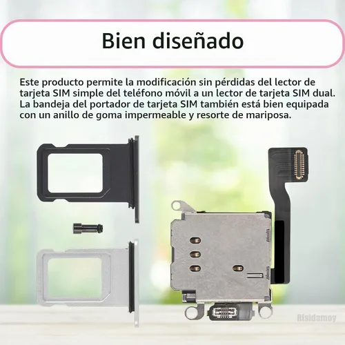 Vista 5 de para iPhone XR Dual SIM lector de tarjetas Flex Cable con SIM negro y plateado Bandeja de doble ranura para tarjeta de reemplazo con SIM Expulsión