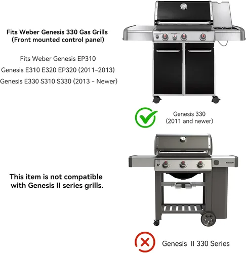 Vista 5 de onlyfire Kit de encendido de parrilla 7629 para parrilla de gas Weber Genesis serie 330 con panel de control montado en la parte delantera