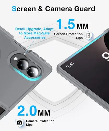 Vista 5 de NO.1 Magnetic for Samsung Galaxy Z Fold 8 Case with MagSafe [Military Grade Drop Tested][Translucent Matte][Anti-Fingerprint] Soft Silicone Bumper