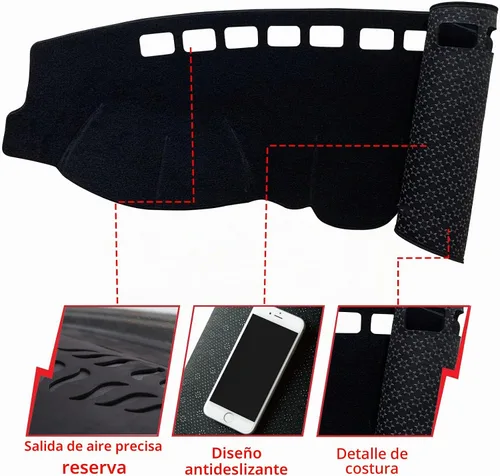 Vista 2 de Alfombrilla para tablero de instrumentos con protección solar, antideslizante, personalizada, compatible con Kia Sorento 2004-2009 (2004-2009)