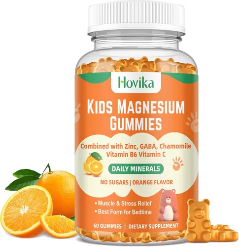 Vista 10 de Gominolas de magnesio para niños - Glicinato de magnesio, citrato, prebiótico, zinc - Complejo de magnesio para niños y adultos, gomitas calmantes