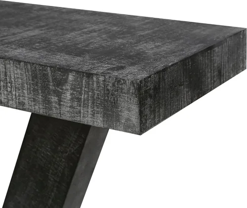 Vista 6 de Henf Mesa consola de 60 pulgadas moderna de madera para sofá de entrada detrás del sofá con base de soporte triangular para pasillo, entrada, sala