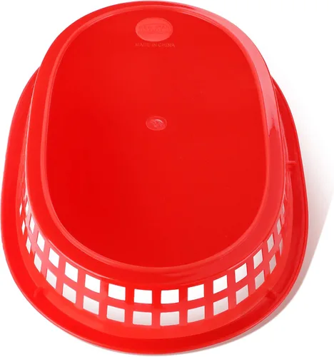 Vista 5 de New Star Foodservice 44065 - Cestas de comida rápida, 10.5 x 7 pulgadas, juego de 12, color rojo