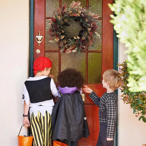 Vista 7 de Corona de otoño para puerta delantera, 24 pulgadas, hojas anchas rojas artificiales Baya Borgoña