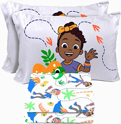 Vista 30 de Juego de sábanas para niños Sunny Side Up incluye sábanas y funda de almohada - 100% ropa de cama de microfibra y decoración para la habitación Azul